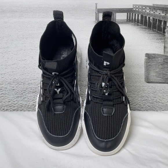 PONY PP1 Moon Men's Black High Top Athletic Shoes Chunky Sole Sock Sneakers Sz 8 - Picture 4 of 12